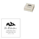 Bergdennenbomen Nieuw Thuis Retouradres Rubberstempel (Gestempeld)