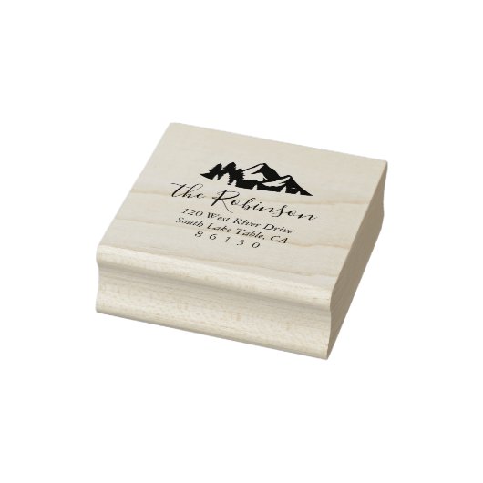 Bergdennenbomen Nieuw Thuis Retouradres Rubberstempel (Stempel)
