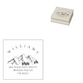 Bergdennenboom Landschap Retouradres Rubberstempel (Gestempeld)