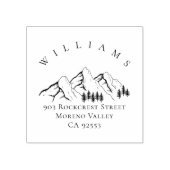 Bergdennenboom Landschap Retouradres Rubberstempel (Afrduk)