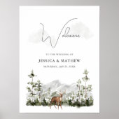 Bergdennenbos Bruiloft Welkom Poster (Voorkant)