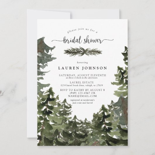 Bergdennenbos Winter Vrijgezellenfeest Kaart (Voorkant)