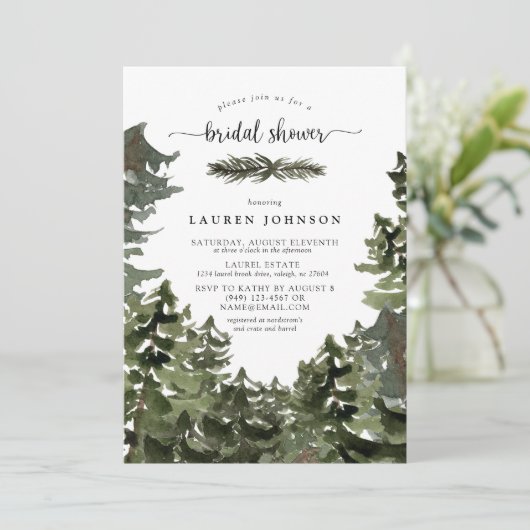 Bergdennenbos Winter Vrijgezellenfeest Kaart (Staand voorkant)