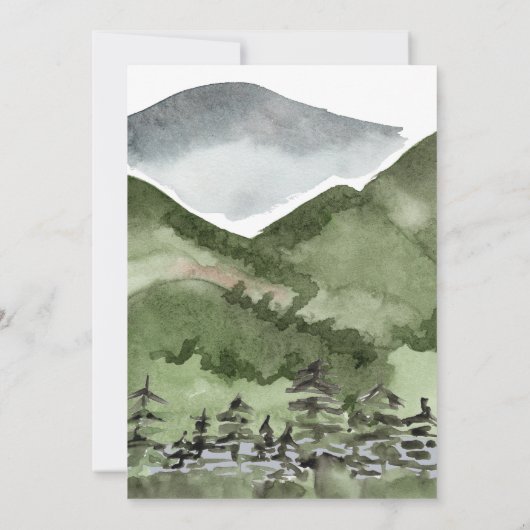 Bergdennenbos Winter Vrijgezellenfeest Kaart (Achterkant)