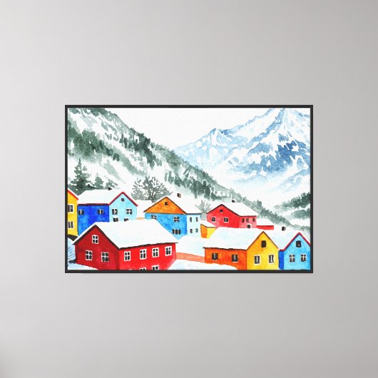Bergdorp Canvas Afdruk (Voorkant)