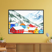 Bergdorp Canvas Afdruk (Insitu (Woonkamer))