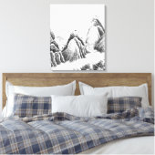 Bergdorp - Inkt Canvas Afdruk (Insitu (Slaapkamer))