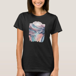 Bergen 4 waterval, cadeau, druipende verf, zon t-shirt