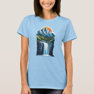 Bergen 6 waterval, cadeau, heuvels, zon t-shirt