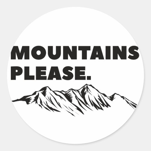 Bergen alsjeblieft ronde sticker (Voorkant)