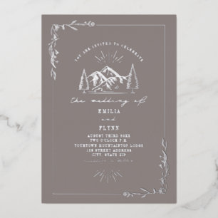 Bergen Amethyst Wedding Folie Uitnodiging
