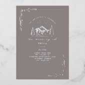 Bergen Amethyst Wedding Folie Uitnodiging (Voorkant)