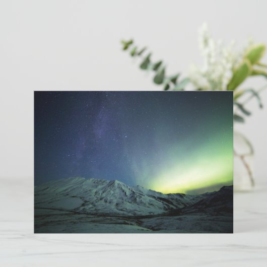 Bergen | Aurora Borealis & Milky Way Alaska Bedankkaart (Staand voorkant)