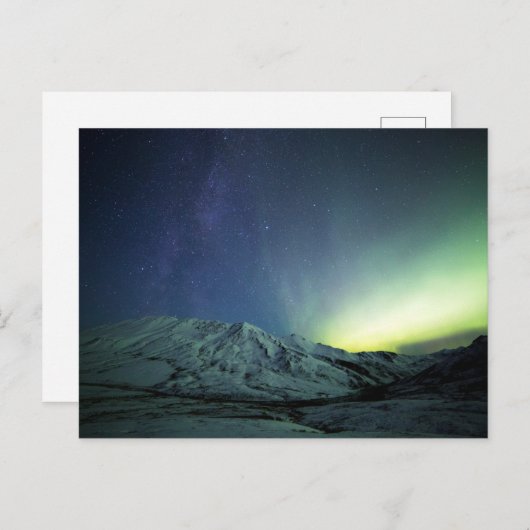 Bergen | Aurora Borealis & Milky Way Alaska Briefkaart (Voorkant / Achterkant)
