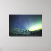 Bergen | Aurora Borealis & Milky Way Alaska Canvas Afdruk (Voorkant)