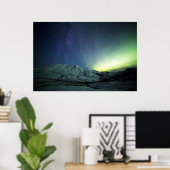 Bergen | Aurora Borealis & Milky Way Alaska Poster (Thuiskantoor)