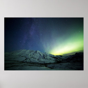 Bergen   Aurora Borealis & Milky Way Alaska Poster