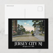 Bergen Ave, Jersey City, New Jersey, Vintage Briefkaart (Voorkant / Achterkant)