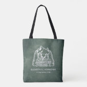 Bergen avontuur begint groene bruiloft reizen tote bag (Achterkant)