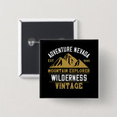 Bergen - Avontuur Nevada Berg Vierkante Button 5,1 Cm (Voorkant /achterkant)