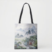 Bergen Aziatische schilderkunst Tote Bag (Voorkant)