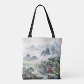 Bergen Aziatische schilderkunst Tote Bag (Achterkant)