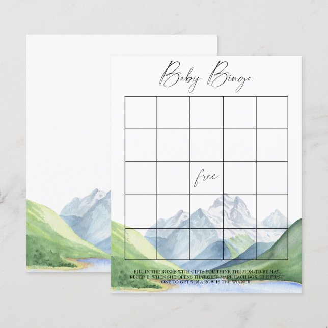 Bergen - baby bingo spel (Voorkant / Achterkant)