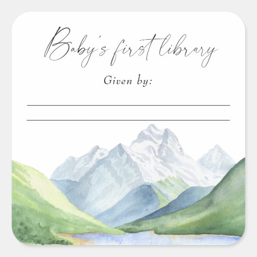 Bergen - Baby's eerste bibliotheek Vierkante Sticker (Voorkant)