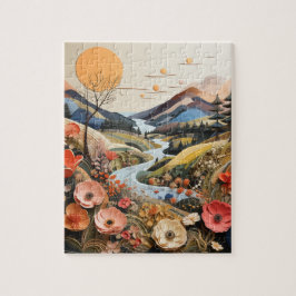 Bergen, beekjes en wilde bloemen legpuzzel