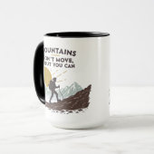 Bergen bewegen niet, maar dat kan wel mok (Voorkant links)