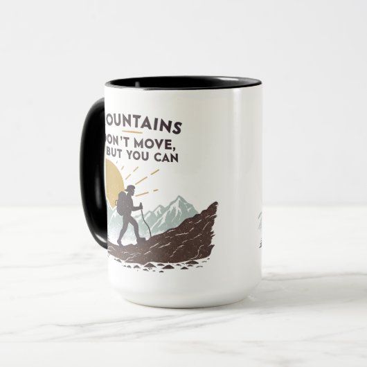 Bergen bewegen niet, maar dat kan wel mok (Voorkant links)