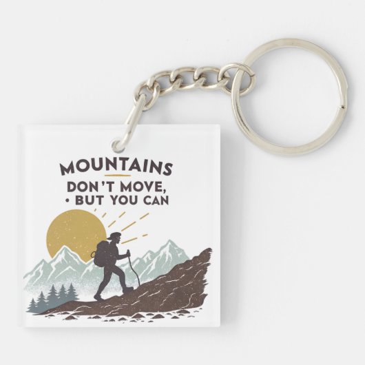 Bergen bewegen niet, maar dat kan wel sleutelhanger (Achterkant)