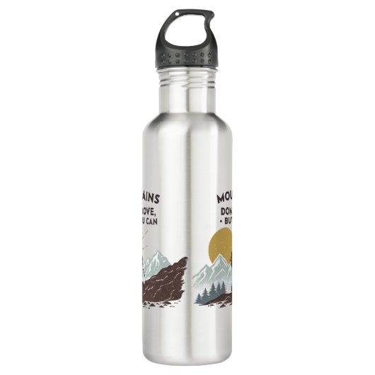 Bergen bewegen niet, maar dat kan wel waterfles (Voorkant)