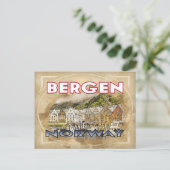 Bergen, bezoek Noorwegen Briefkaart (Staand voorkant)