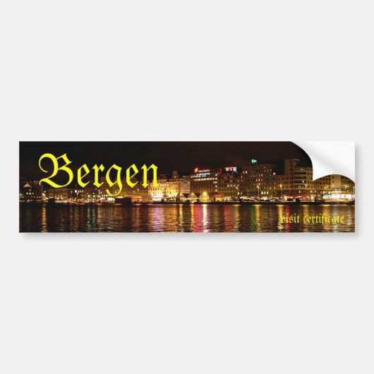 Bergen bezoekcertificaat Noorwegen reis  Bumpersticker (Voorkant)