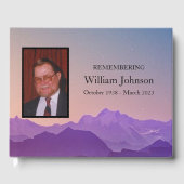 Bergen bij schemering begrafenismonument Foto Gastenboek (Voorkant)