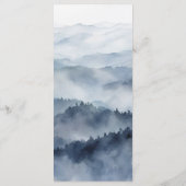 Bergen Blauw Ridge Mistig Modern Huwelijk Menu (Achterkant)