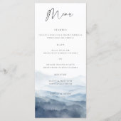 Bergen Blauw Ridge Mistig Modern Huwelijk Menu (Voorkant)