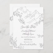 bergen, bloemen en tanden save the date (Voorkant / Achterkant)