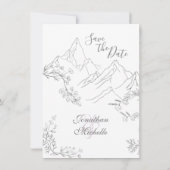 bergen, bloemen en tanden save the date (Achterkant)