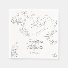  bergen, bloemen en tanden servet