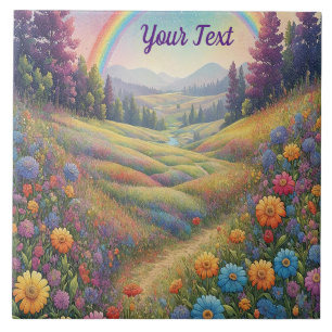 Bergen Bloemen Regenboog Tegeltje