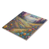 Bergen Bloemen Regenboog Tegeltje (Zijkant)