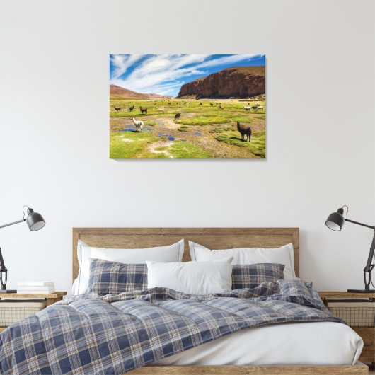 Bergen | Boliviaanse Andes Canvas Afdruk (Insitu (Slaapkamer))