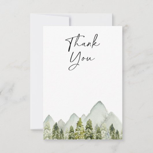 Bergen & Bomen Baby shower Hartelijk dank Bedankkaart (Voorkant)