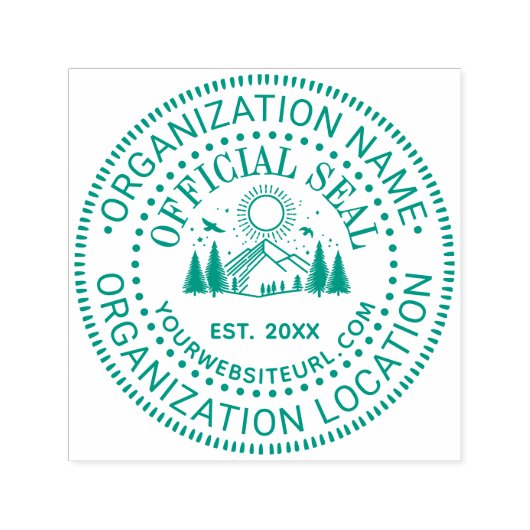 Bergen Bomen Officiële Stempel Naam Loc URL Oprich (Design)