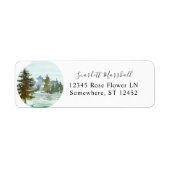 Bergen & bomen Rustic Return Address Label (Voorkant)