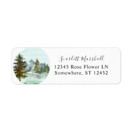 Bergen & bomen Rustic Return Address Label