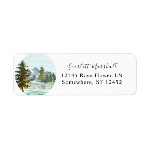 Bergen & bomen Rustic Return Address Label