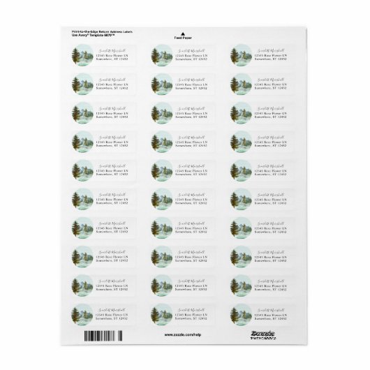 Bergen & bomen Rustic Return Address Label (Full Sheet)